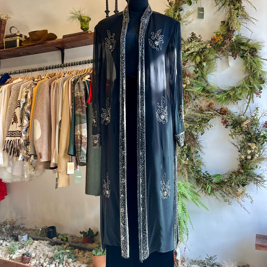 Vintage Silk Beaded Duster 80’s
