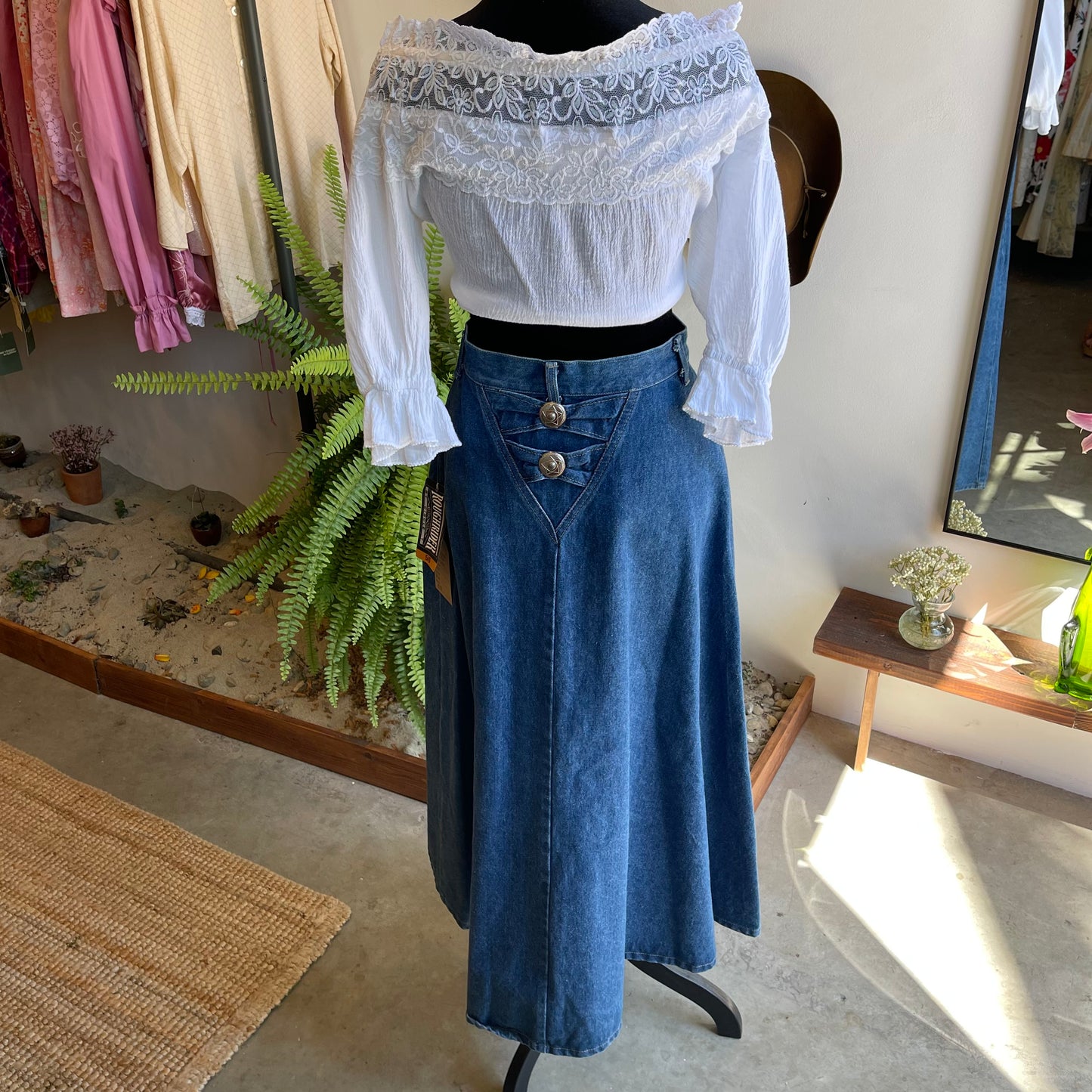 Vintage Rough Rider Denim Western Skirt
