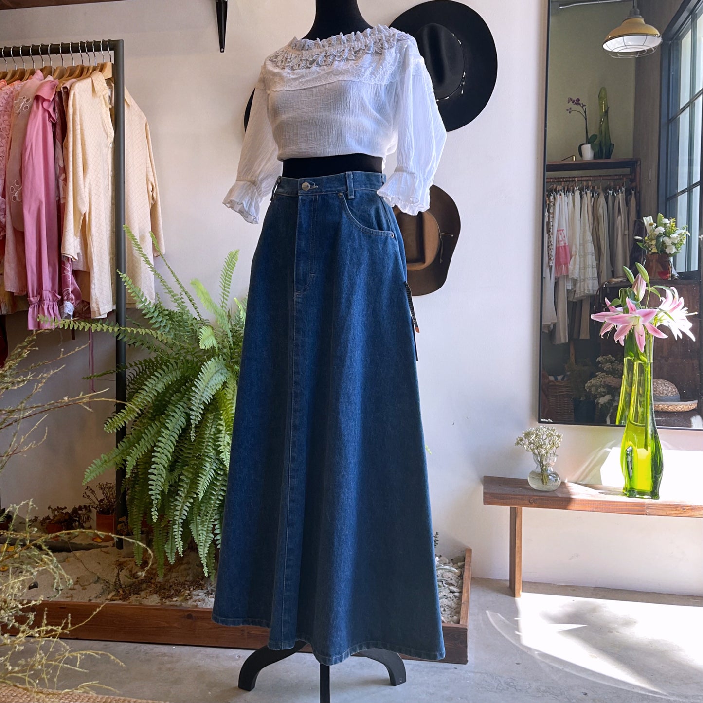 Vintage Rough Rider Denim Western Skirt