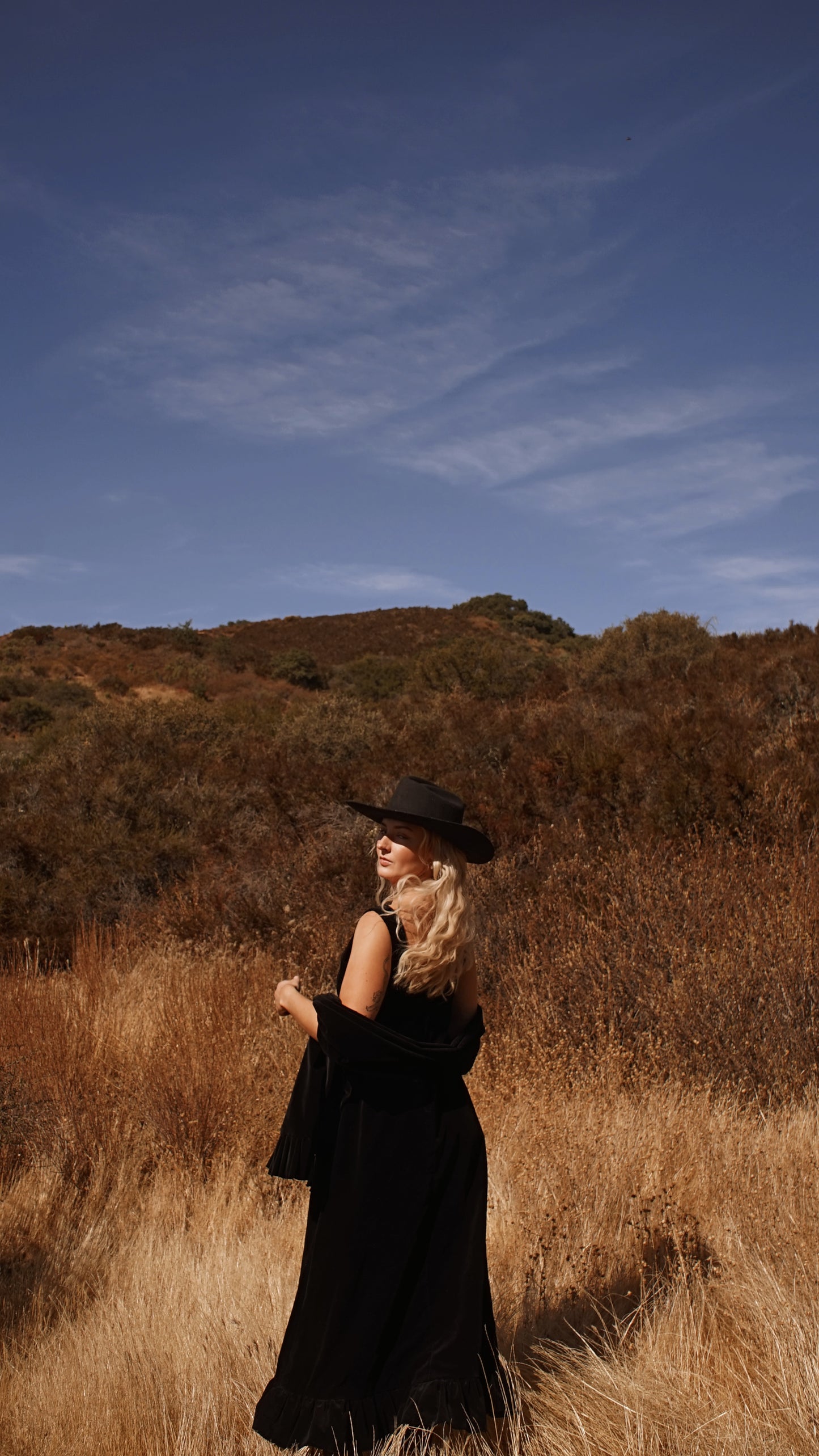 Vintage Handmade Black Velvet Dress with Shawl
