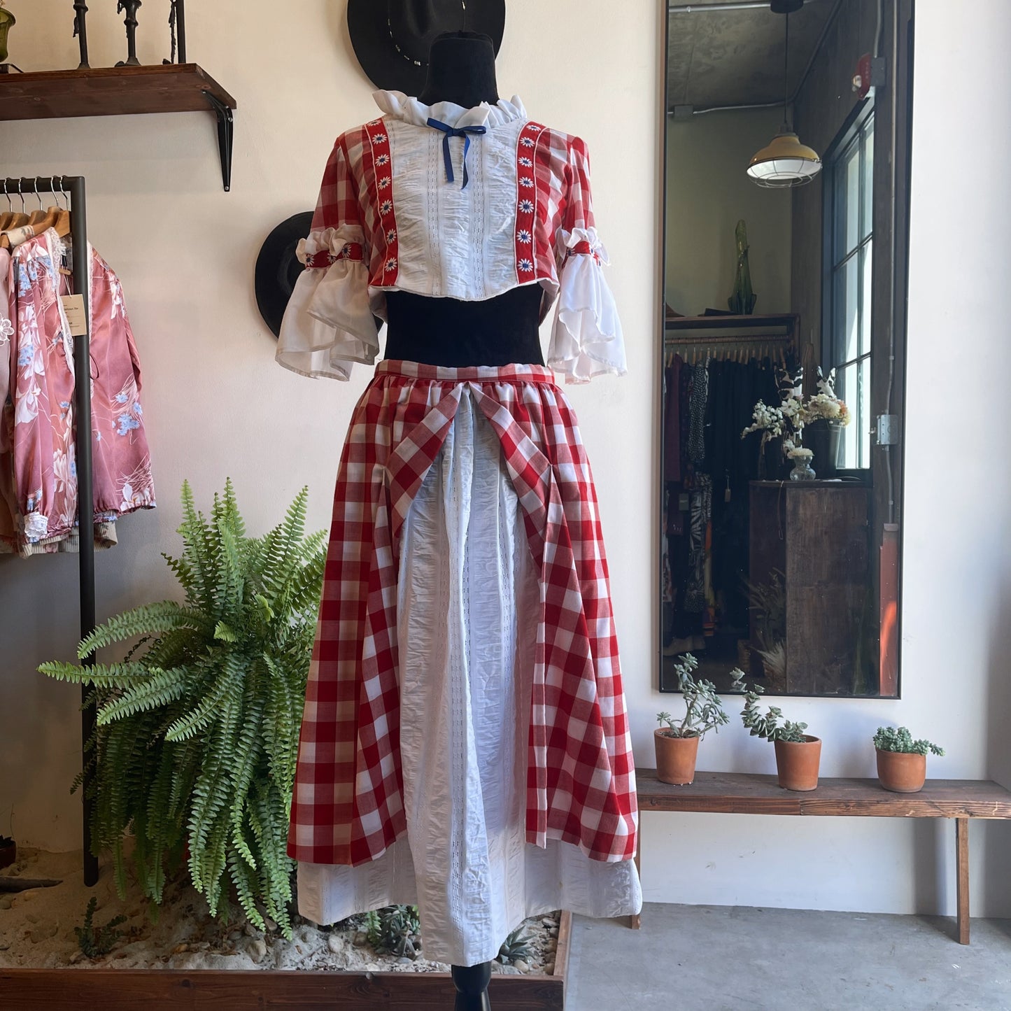 60’s Vintage Gingham Skirt Set
