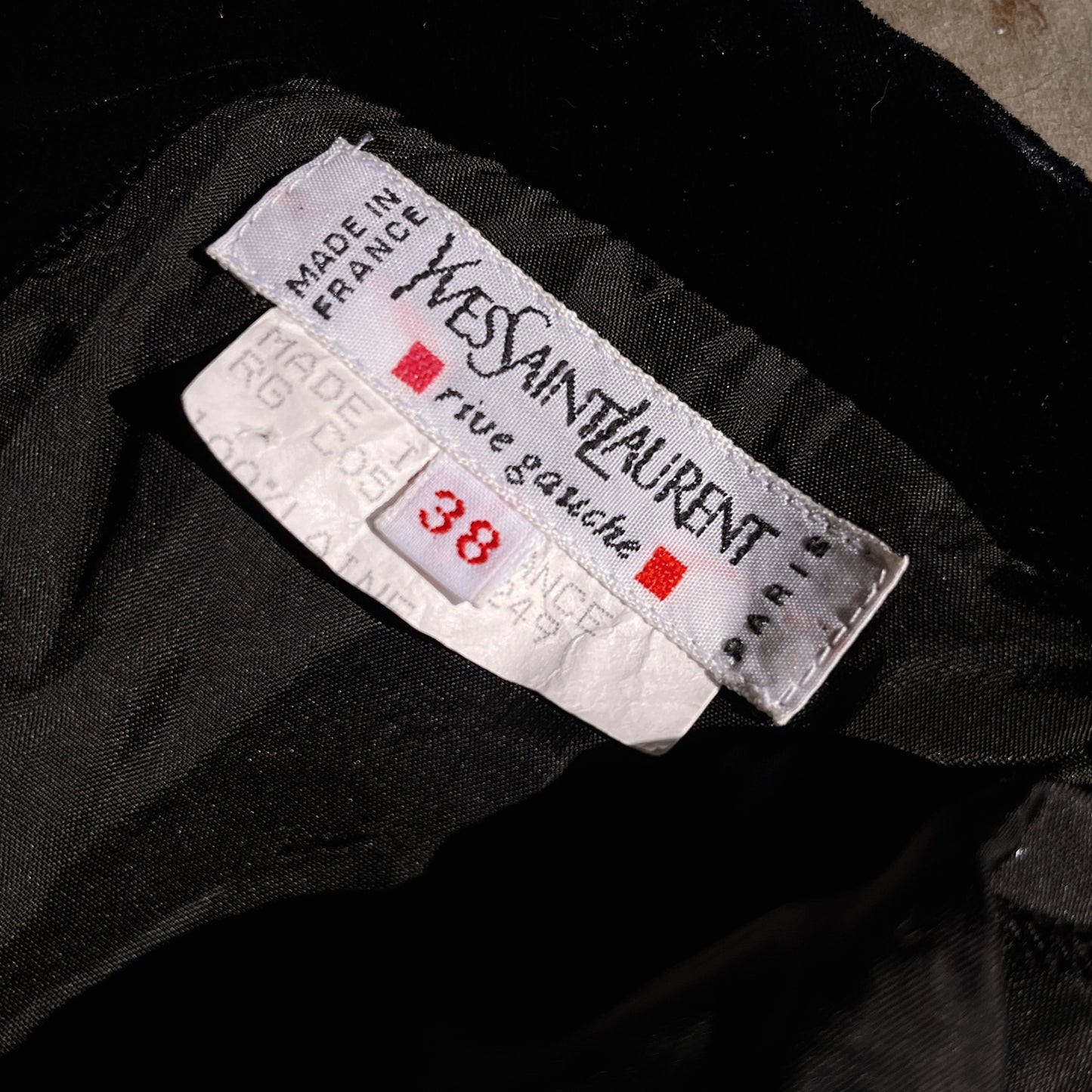 1980s Vintage Yves Saint Laurent Velvet Black Dress