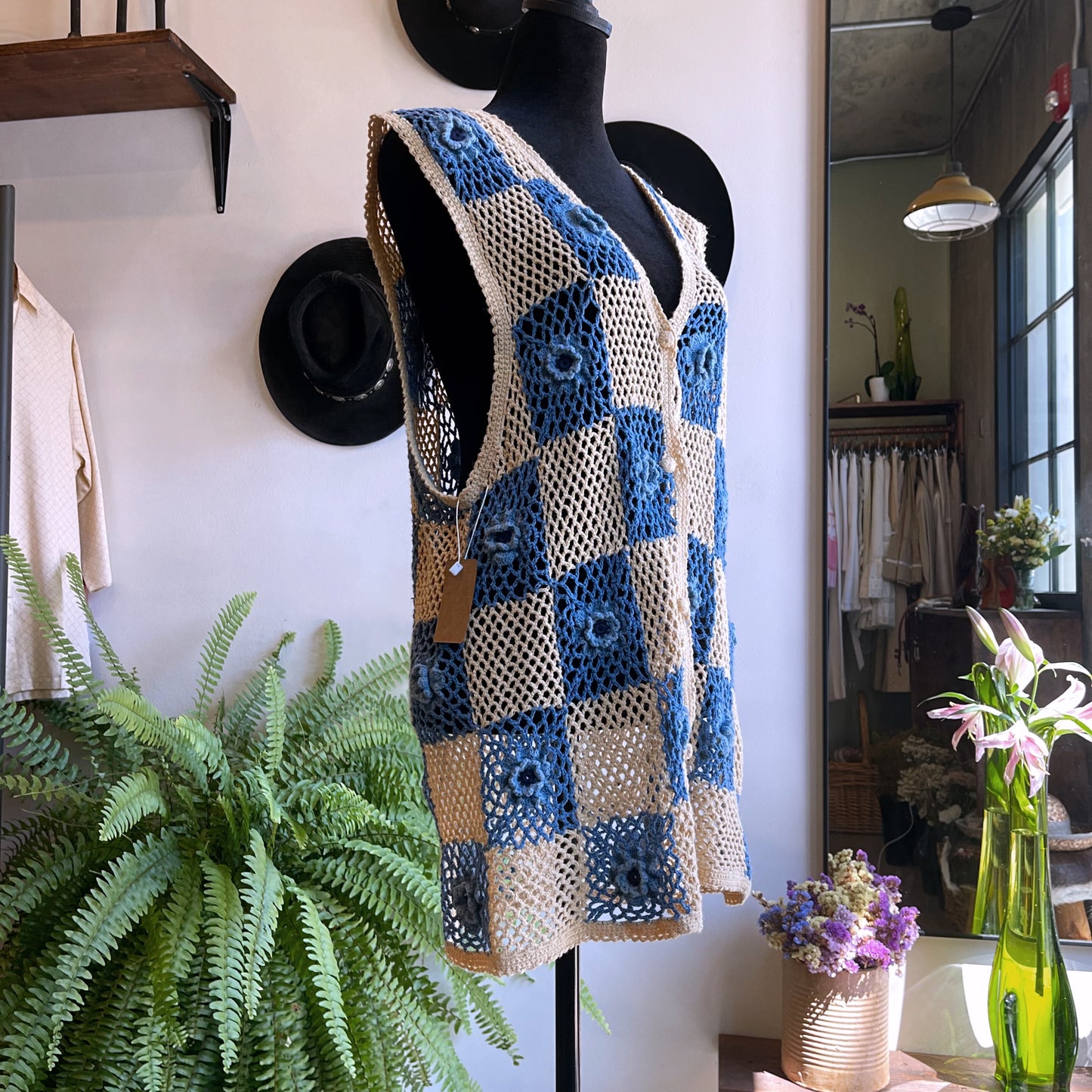 Vintage Crochet Knit Vest