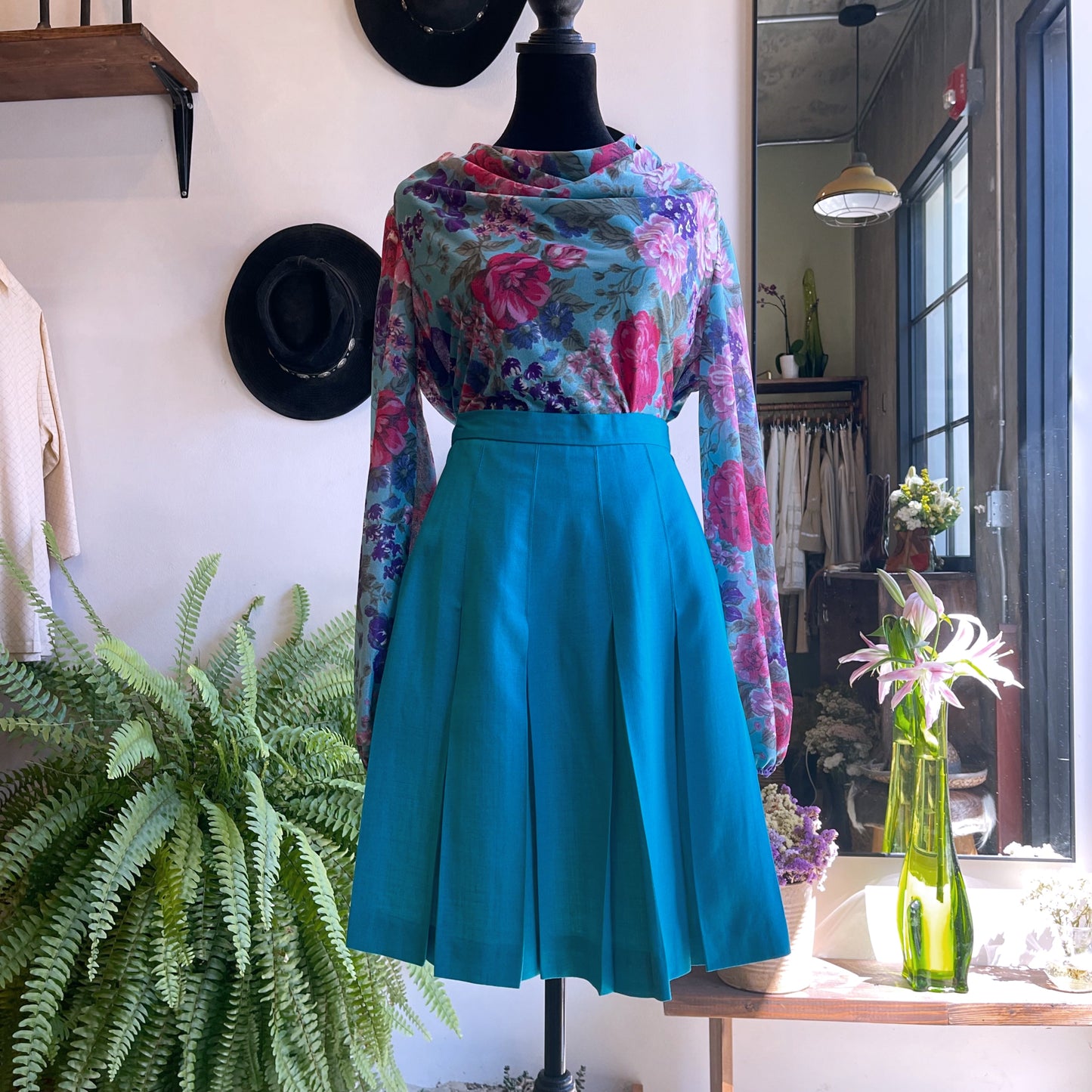 70’s Vintage Floral Cowl Neck Blouse