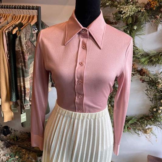 70s Vintage Knit Button-Up Deadstock