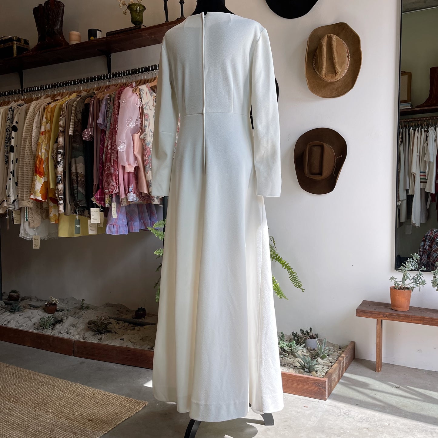 70s Vintage Boho Full Length Dress