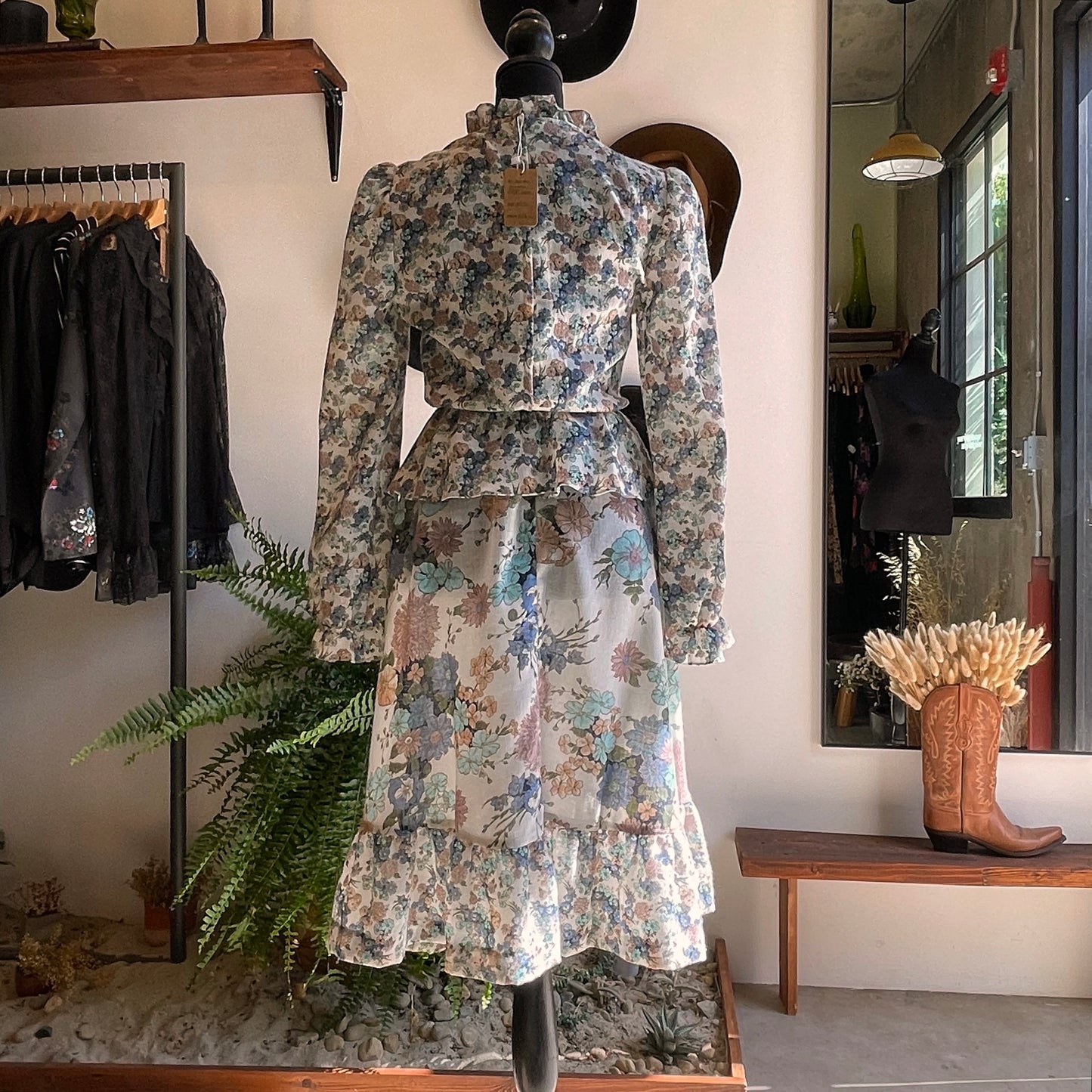 1970s Connections Floral Cotton Dress