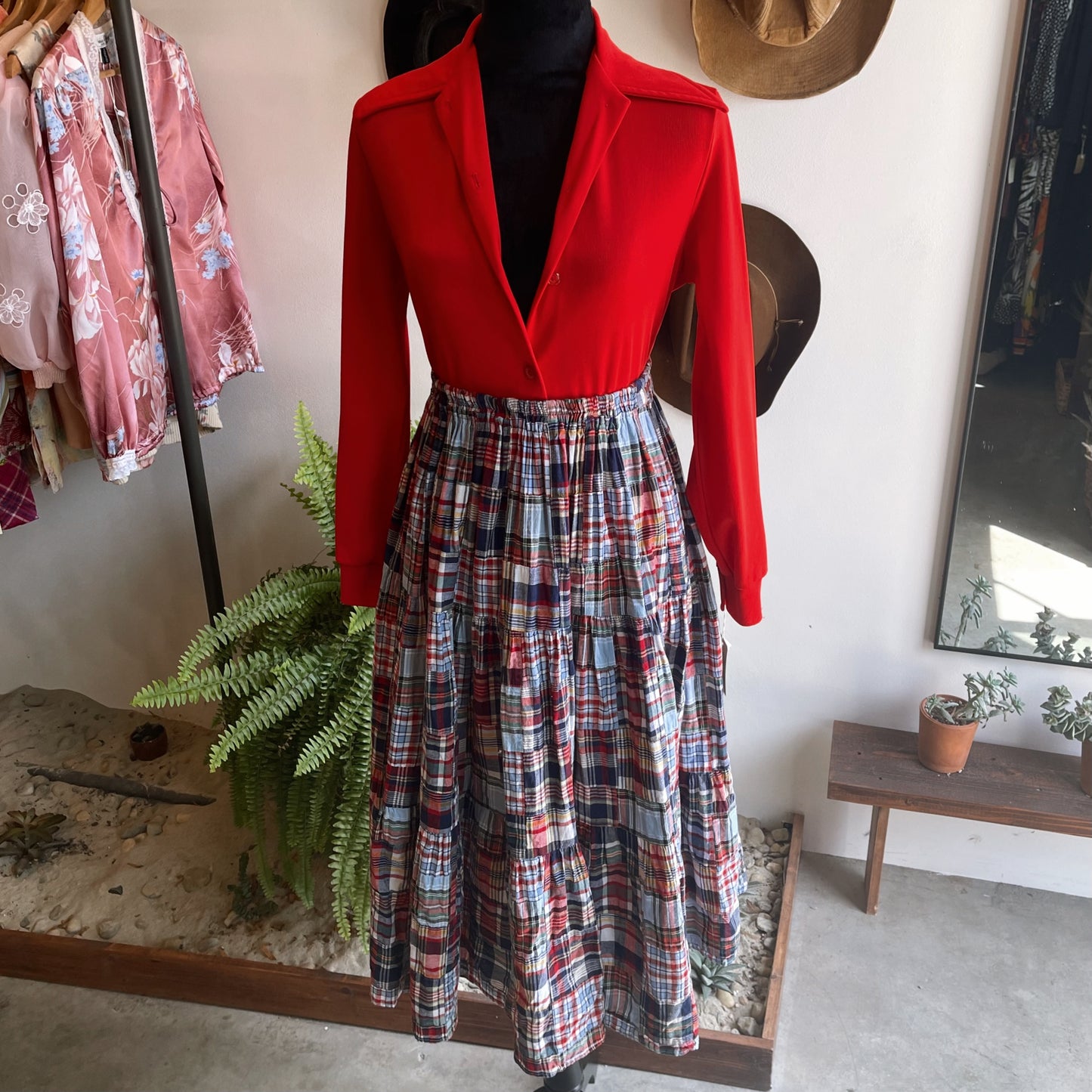 70’s Vintage Rockmount Western Patchwork Skirt