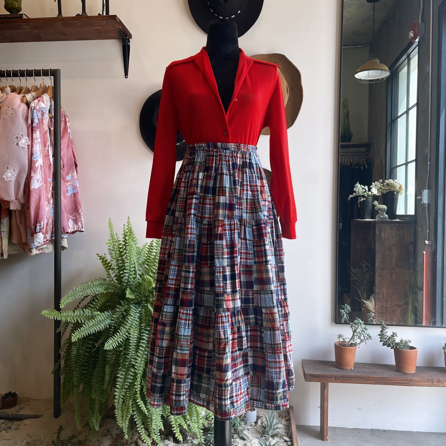 70’s Vintage Rockmount Western Patchwork Skirt