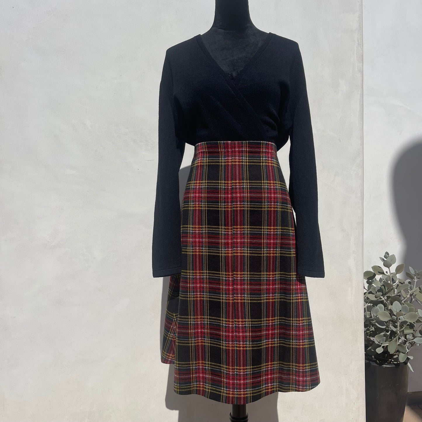 Vintage Tartan Print A Line Skirt 80’s