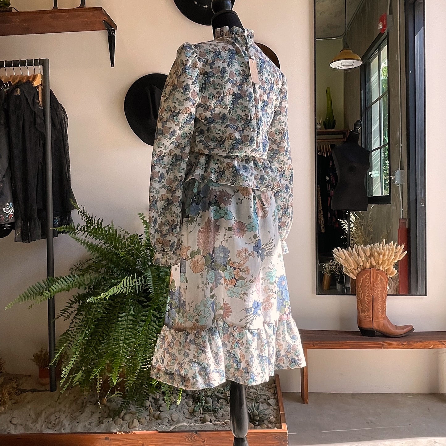 1970s Connections Floral Cotton Dress
