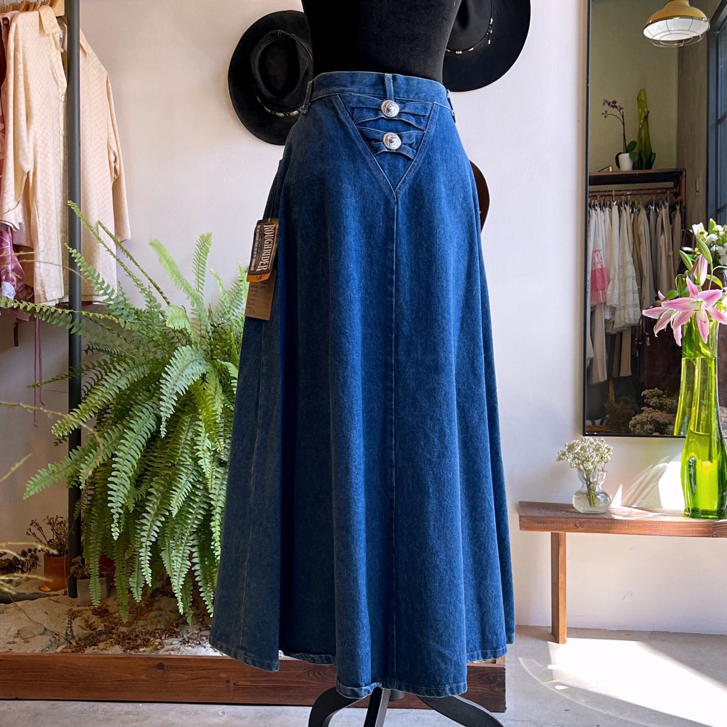 Vintage Rough Rider Denim Western Skirt