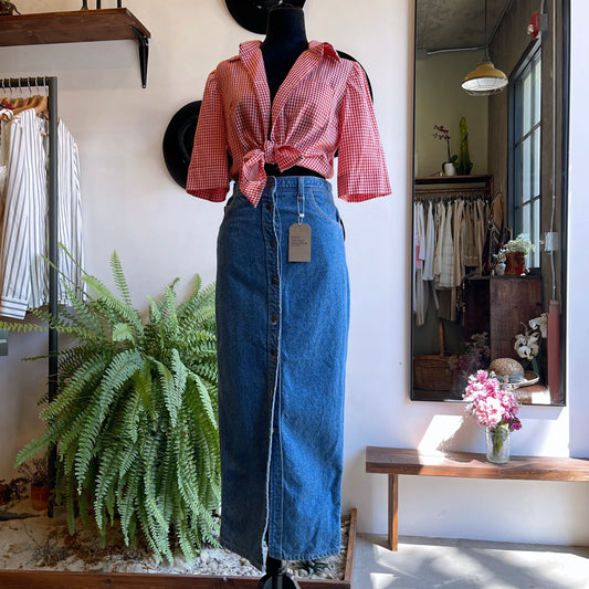 Vintage Cotton Gingham Top