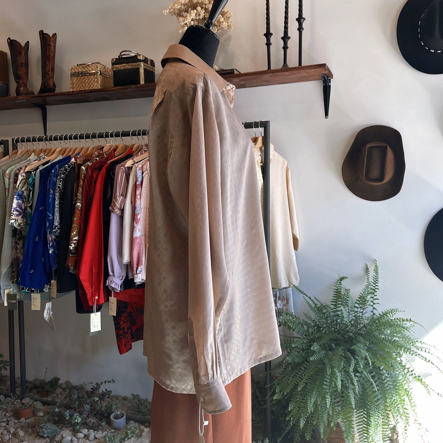 Vintage 80’s Givenchy Satin Logo Button-Up Long Sleeve Top - Your Vintage Neighbor