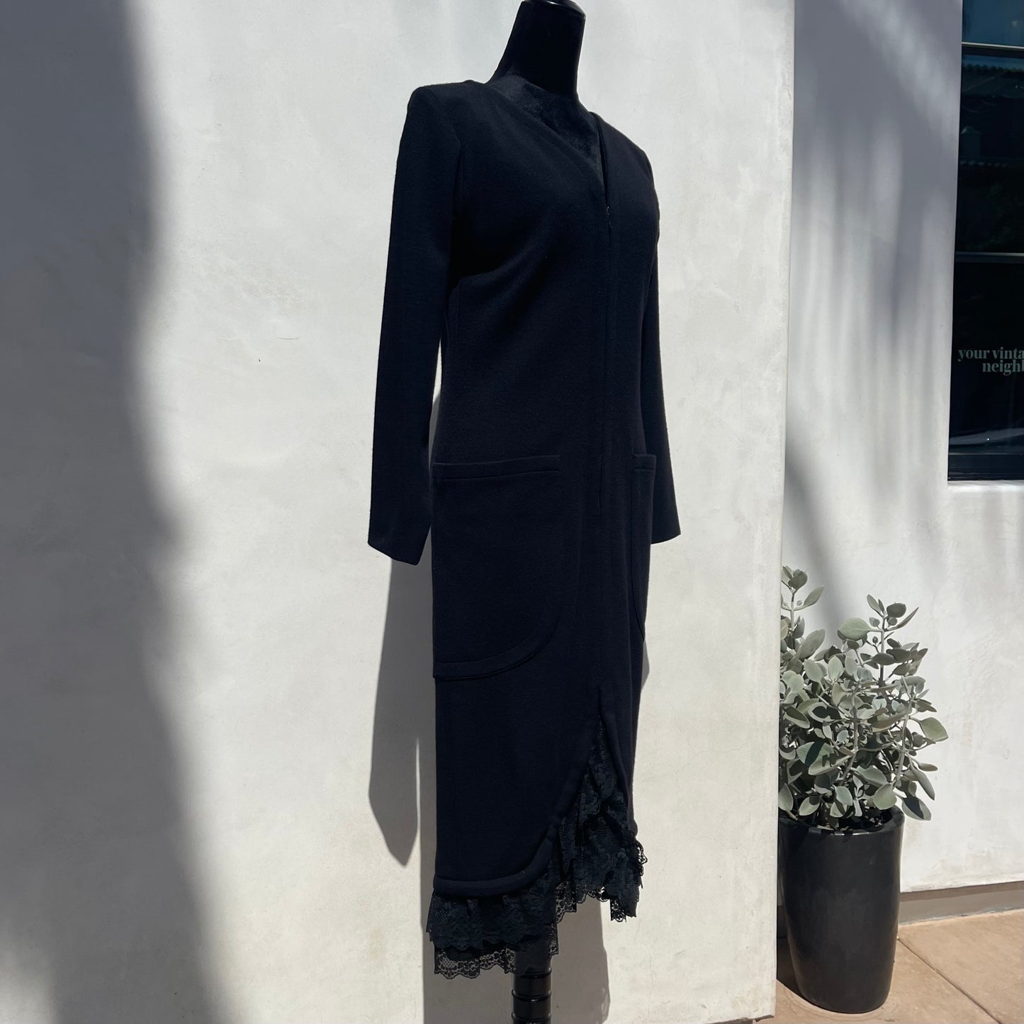 Vintage 70’s Yves Saint Laurent Long Sleeve Black Dress - Your Vintage Neighbor