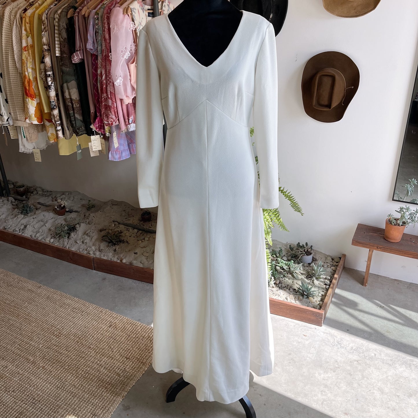70s Vintage Boho Full Length Dress