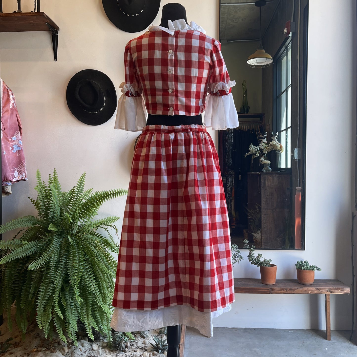 60’s Vintage Gingham Skirt Set
