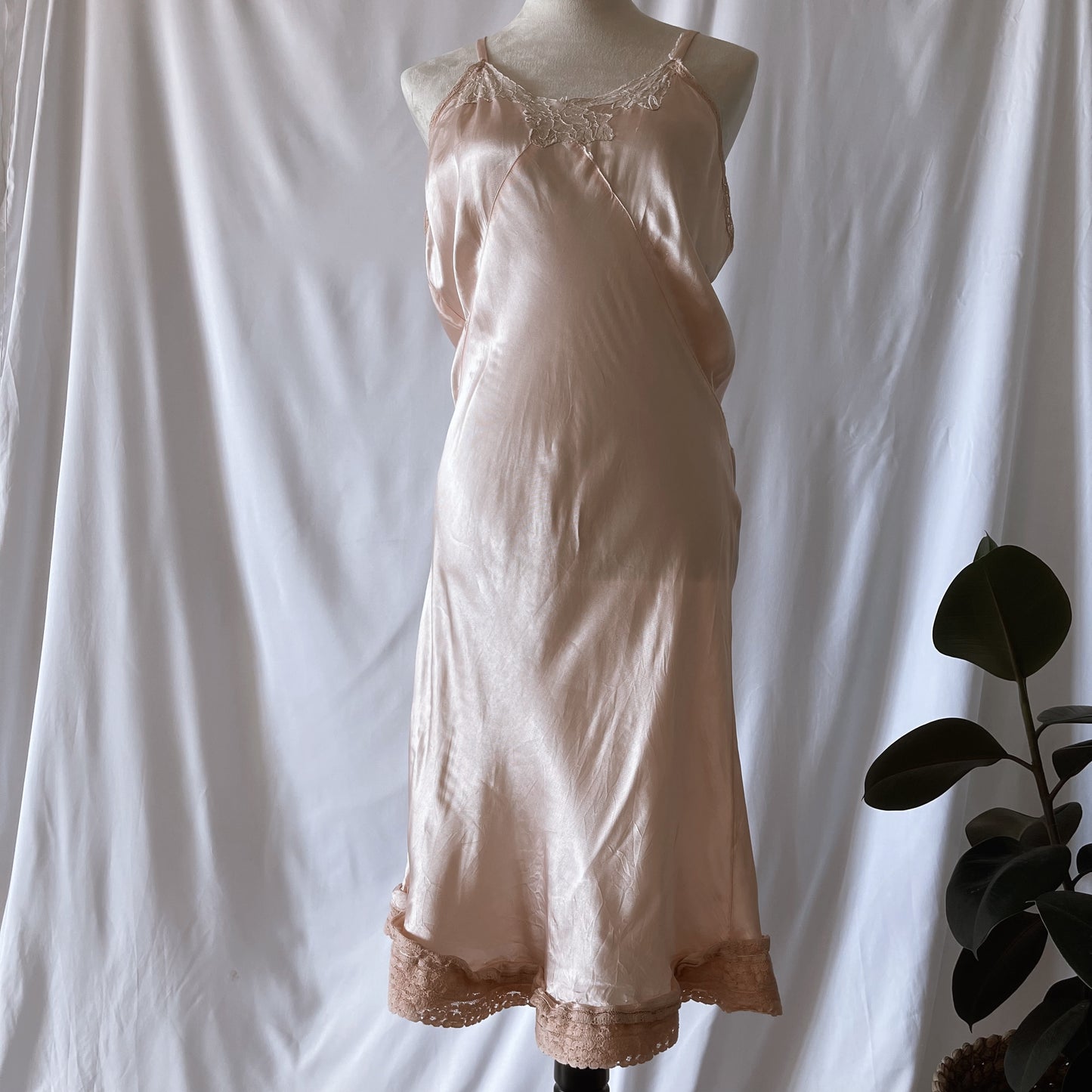 Antique Bias Cut Slip Dress 1930s