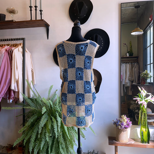 Vintage Crochet Knit Vest