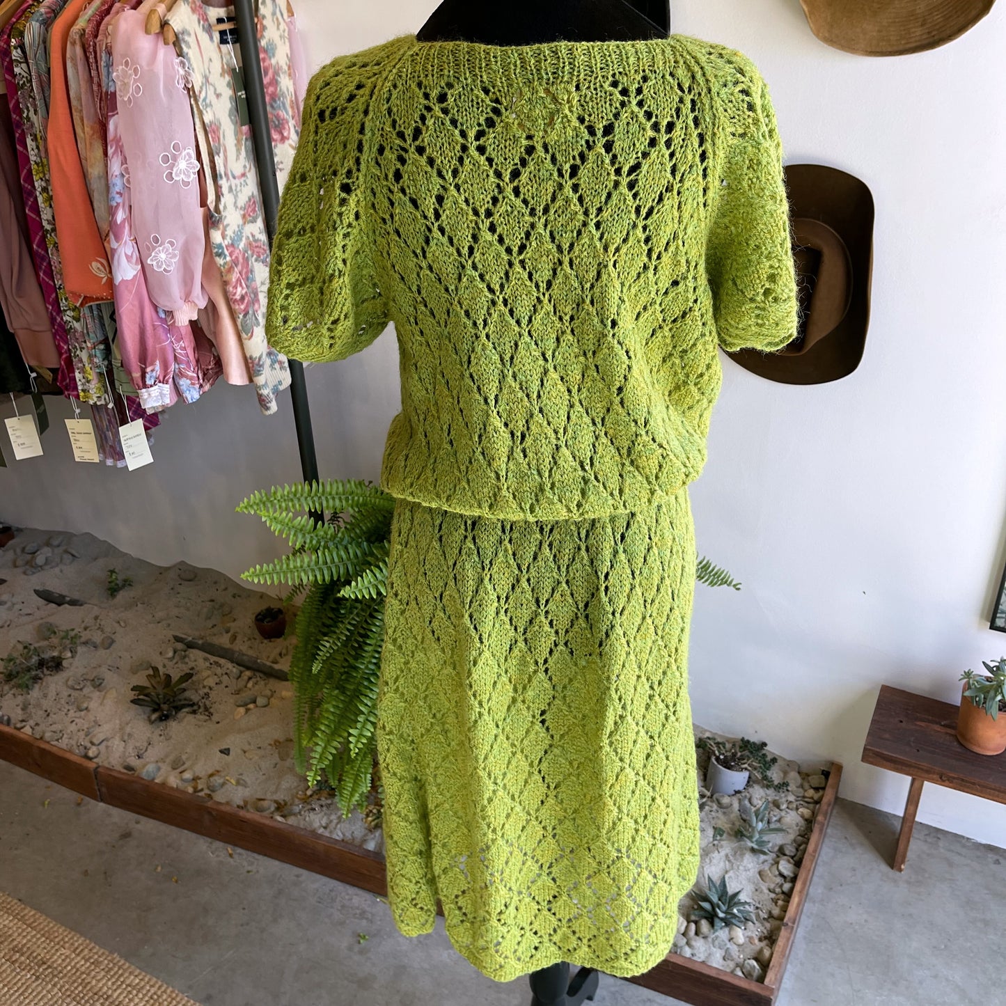 Vintage Crochet Knit Dress 70’s