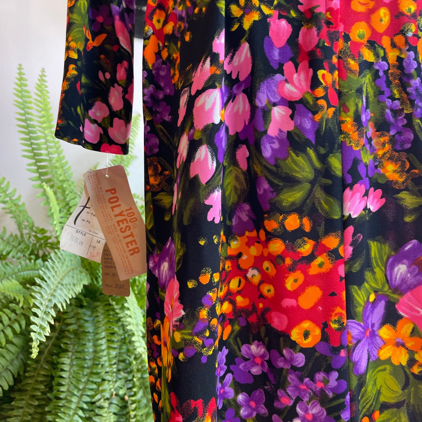 70’s Vintage Flair Miami Floral Dress