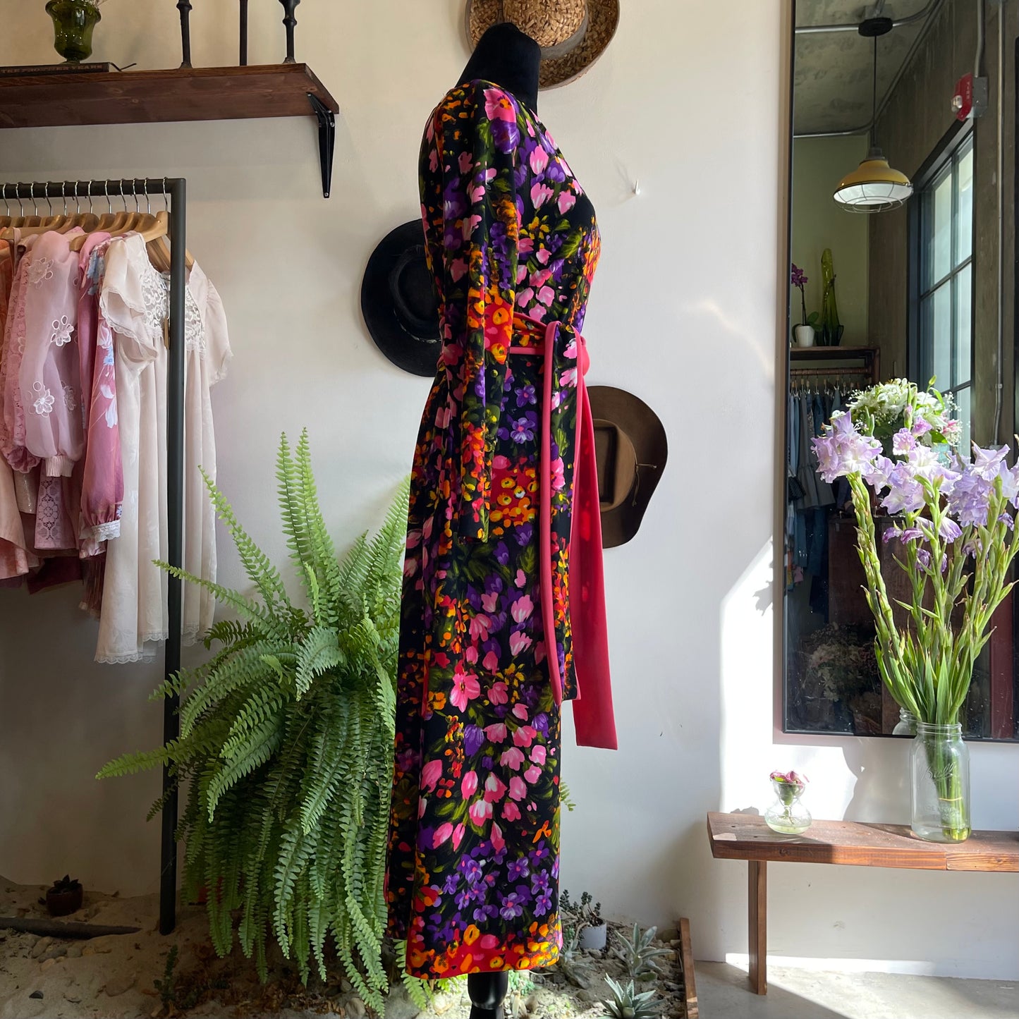 70’s Vintage Flair Miami Floral Dress