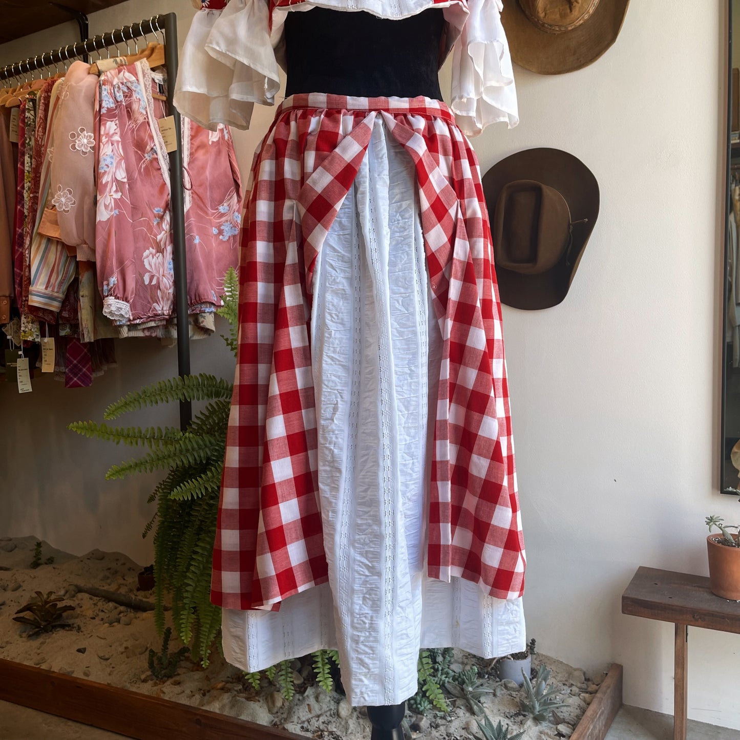 60’s Vintage Gingham Skirt Set