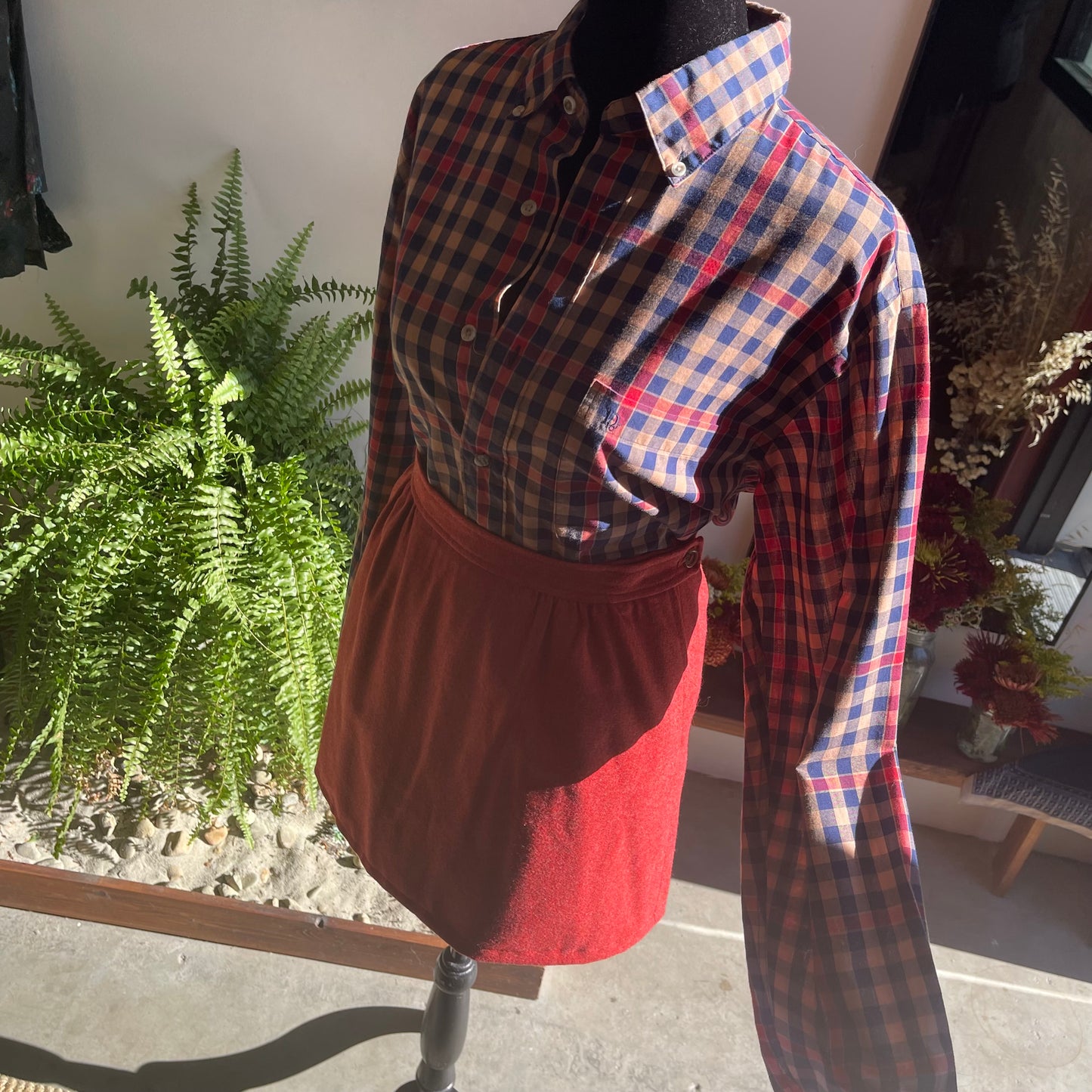 1980s Vintage Christian Dior Plaid Button-Up
