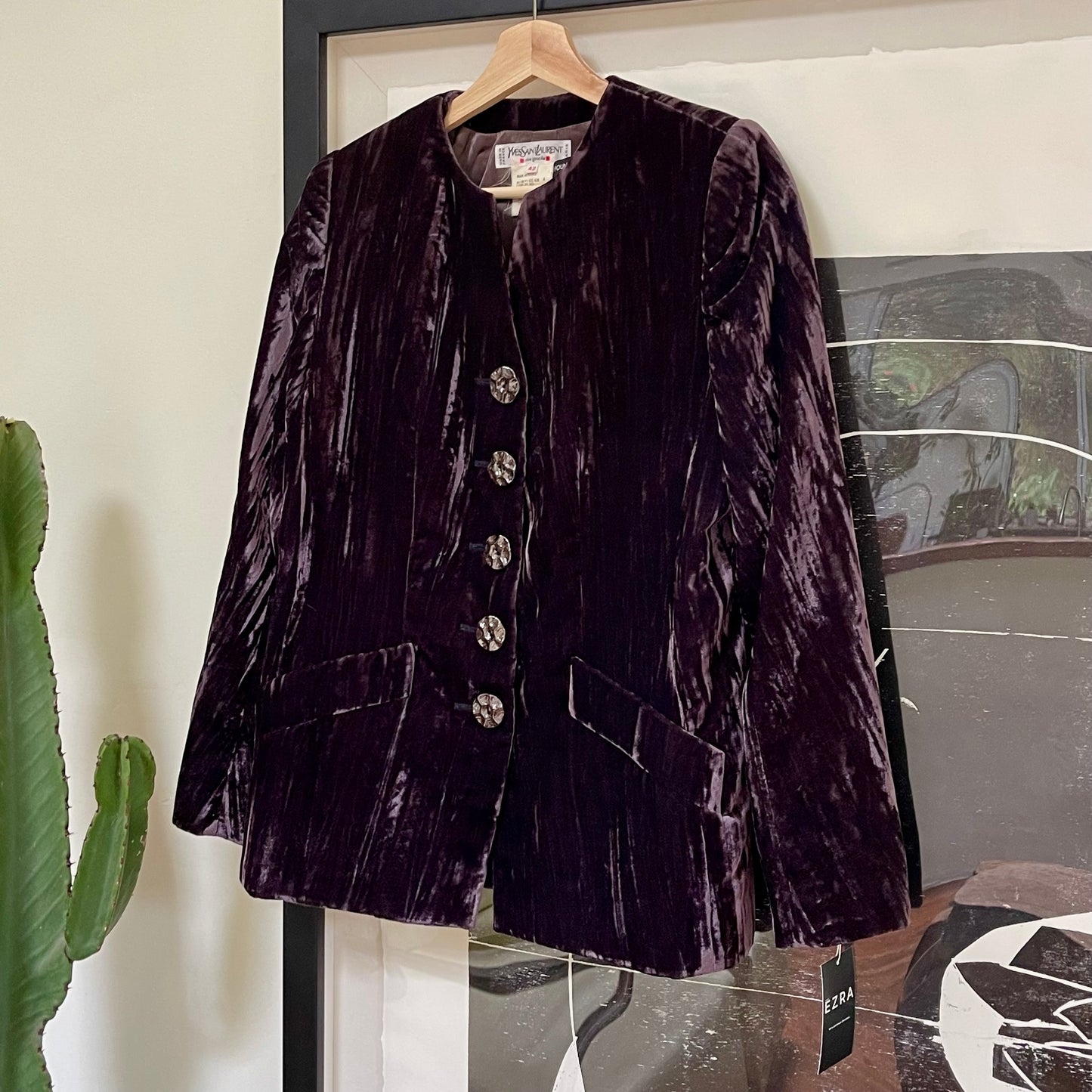 Yves Saint Laurent Vintage Velvet Blazer 80’s - SHOP EZRA