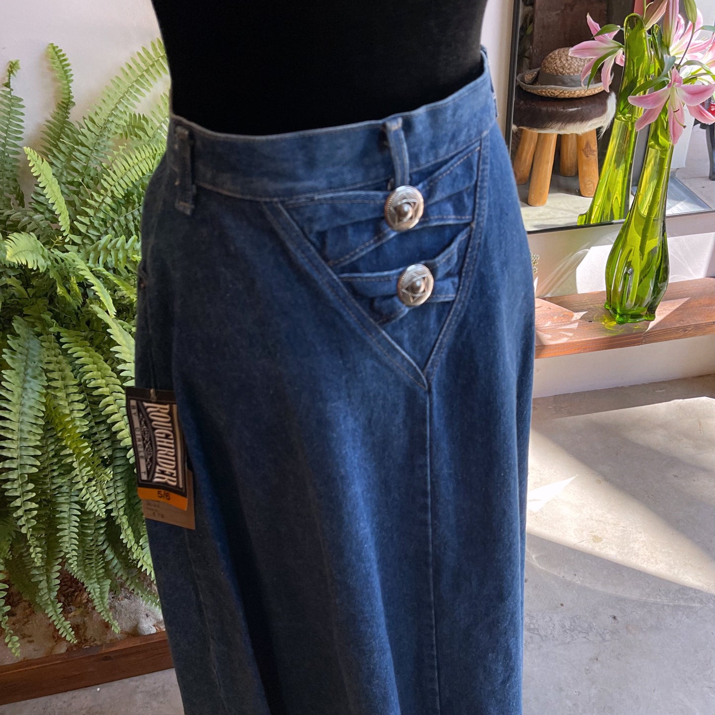 Vintage Rough Rider Denim Western Skirt