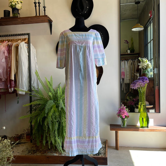 80s Vintage Cotton Mumu Xs - L