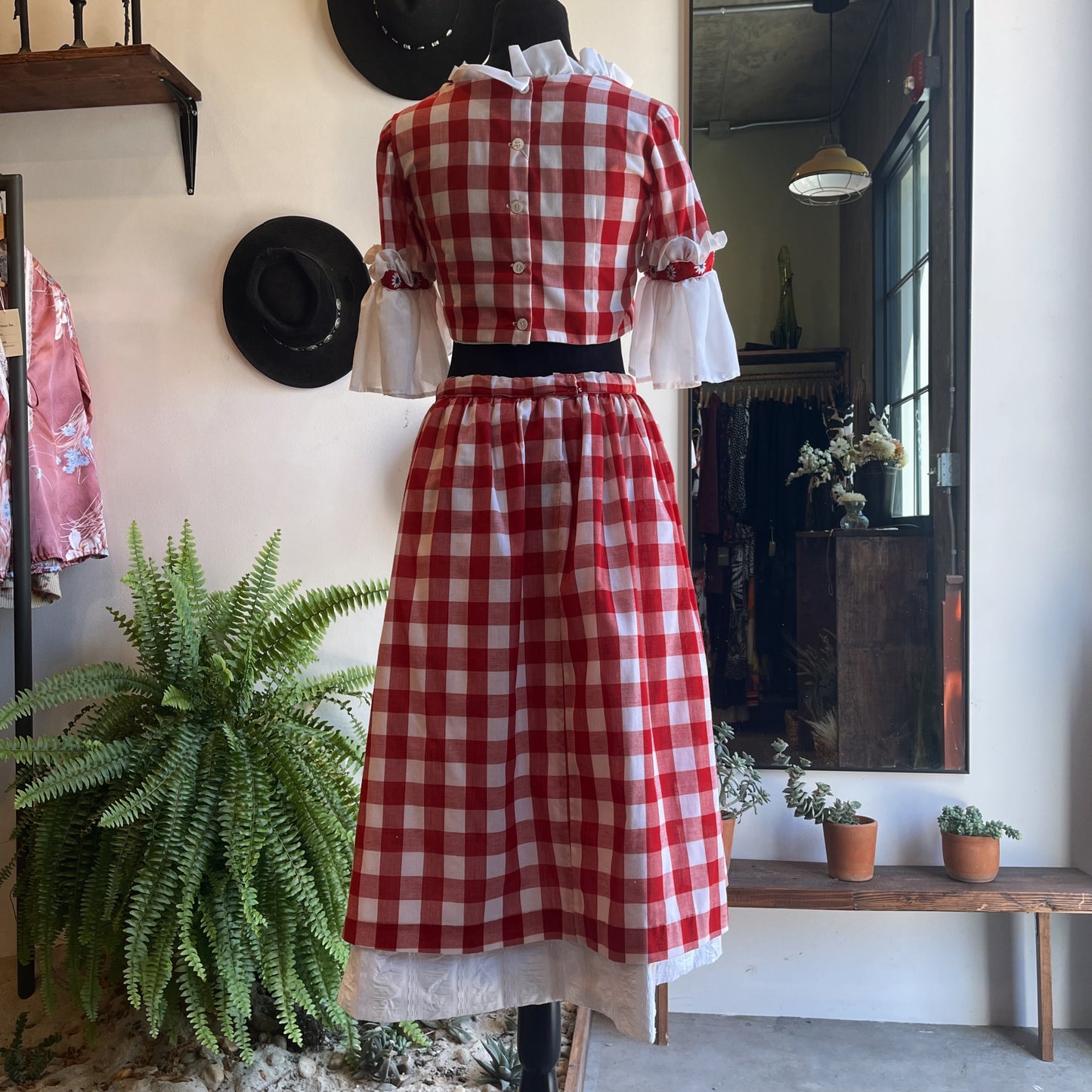 60’s Vintage Gingham Skirt Set