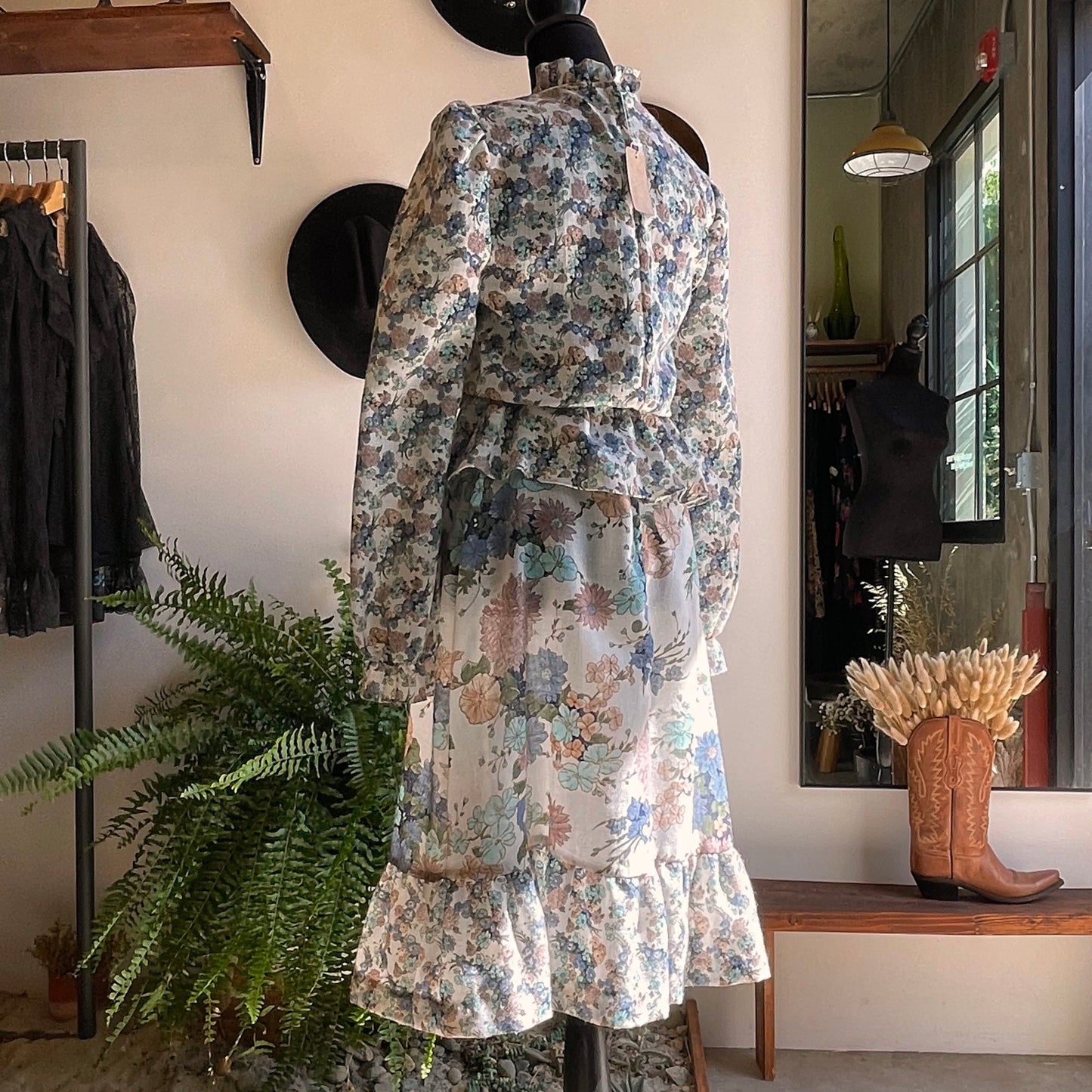 1970s Connections Floral Cotton Dress