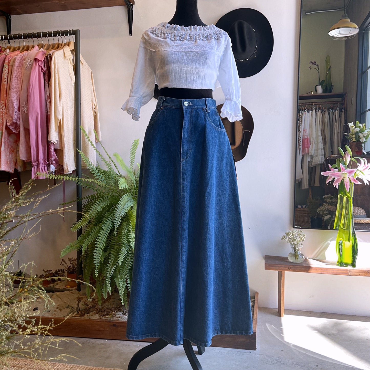 Vintage Rough Rider Denim Western Skirt