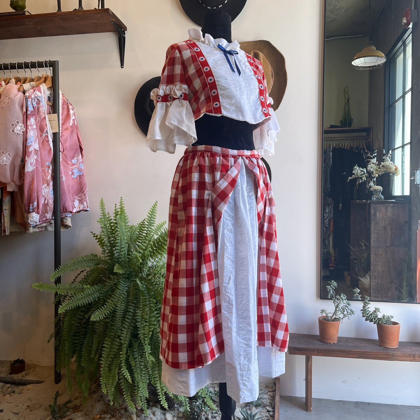 60’s Vintage Gingham Skirt Set