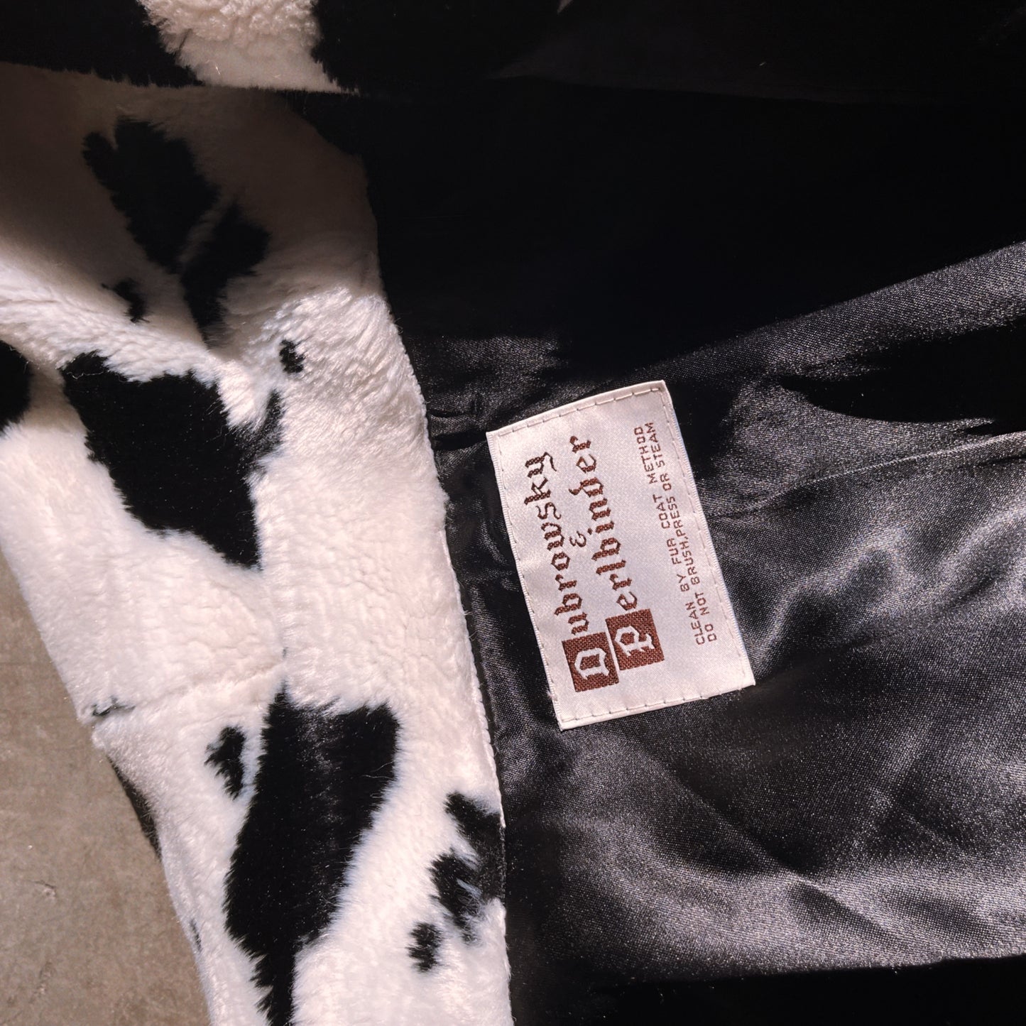 1970s Vintage Cow Faux Fur Coat