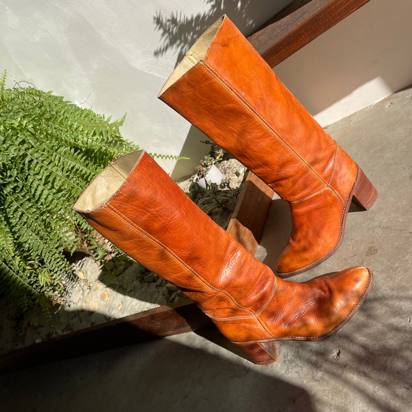 Brazilian Leather Round Toe Vintage Boots 10