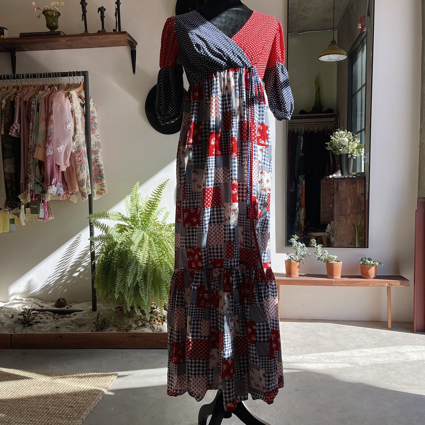 Vintage 70’s Young Edwardian Americana Tiered Western Dress