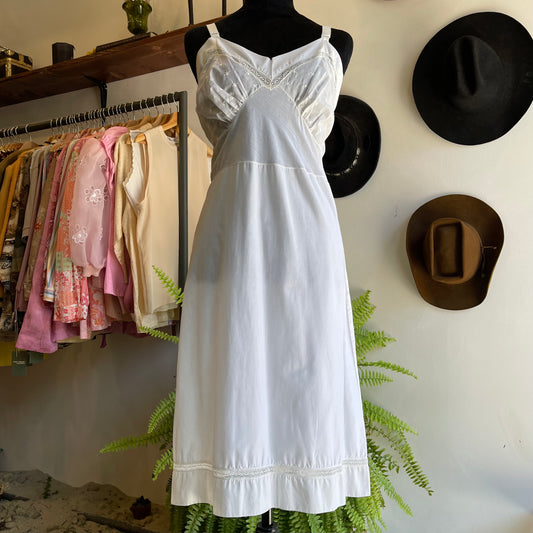 Vintage Cotton Embroidered Slip Dress