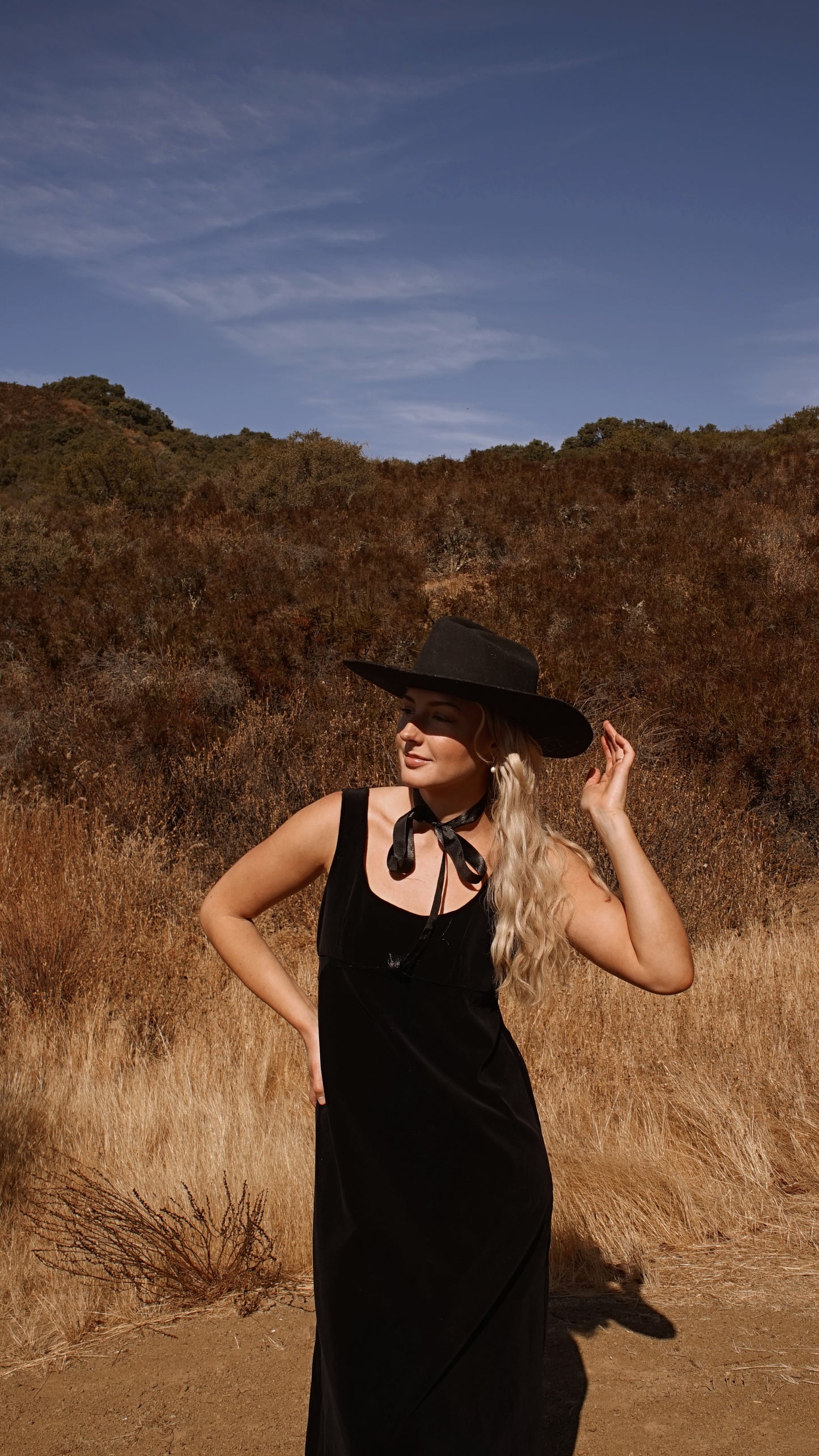 Vintage Handmade Black Velvet Dress with Shawl