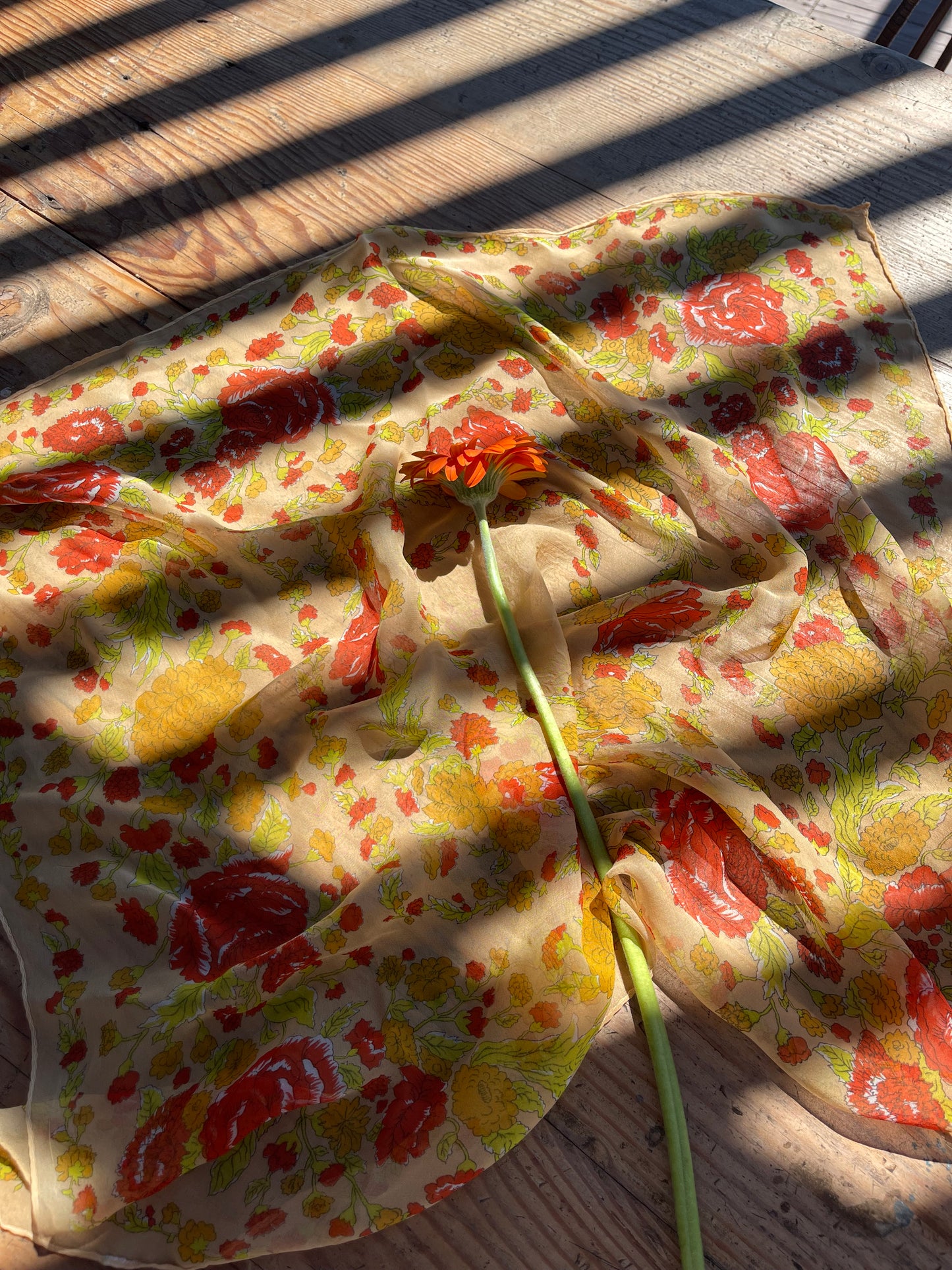 Vintage Floral Square Scarf