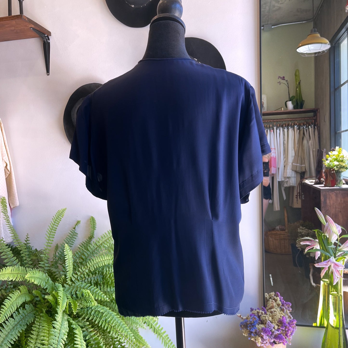 Vintage Beaded Shirt Sleeve Blouse