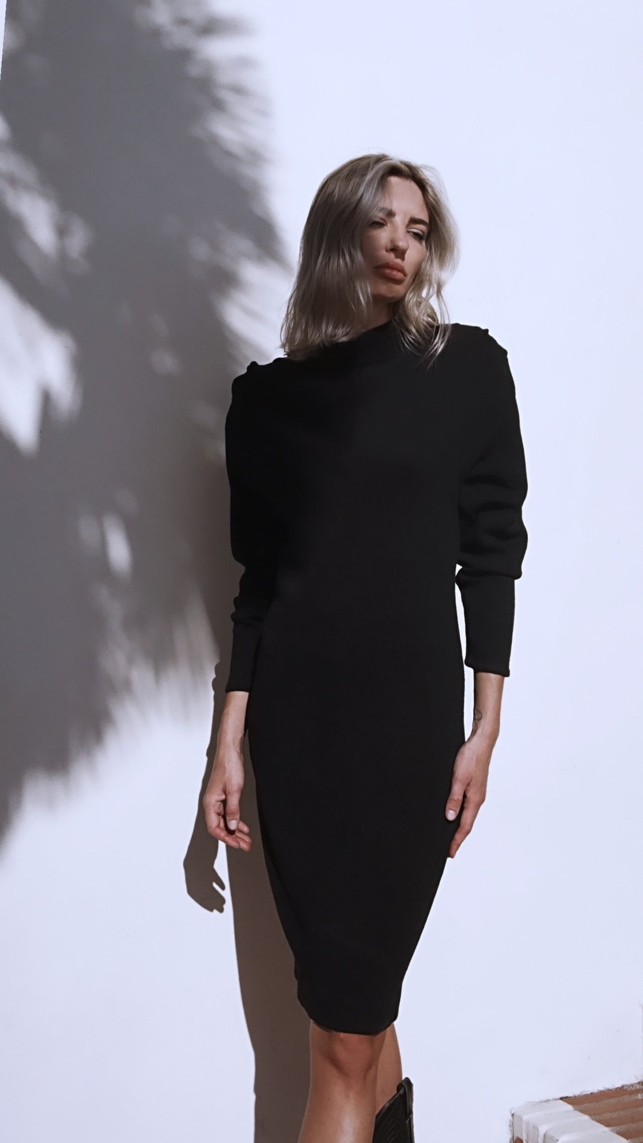 Vintage St. John Knit Mock Neck Black Dress - SHOP EZRA