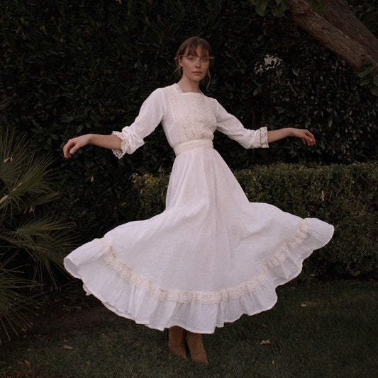 Vintage 70's Cottagecore Prairie Guaze Dress - SHOP EZRA