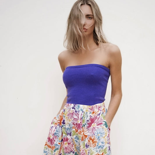 Vintage 90’s Knit Tube Top in Purple - SHOP EZRA