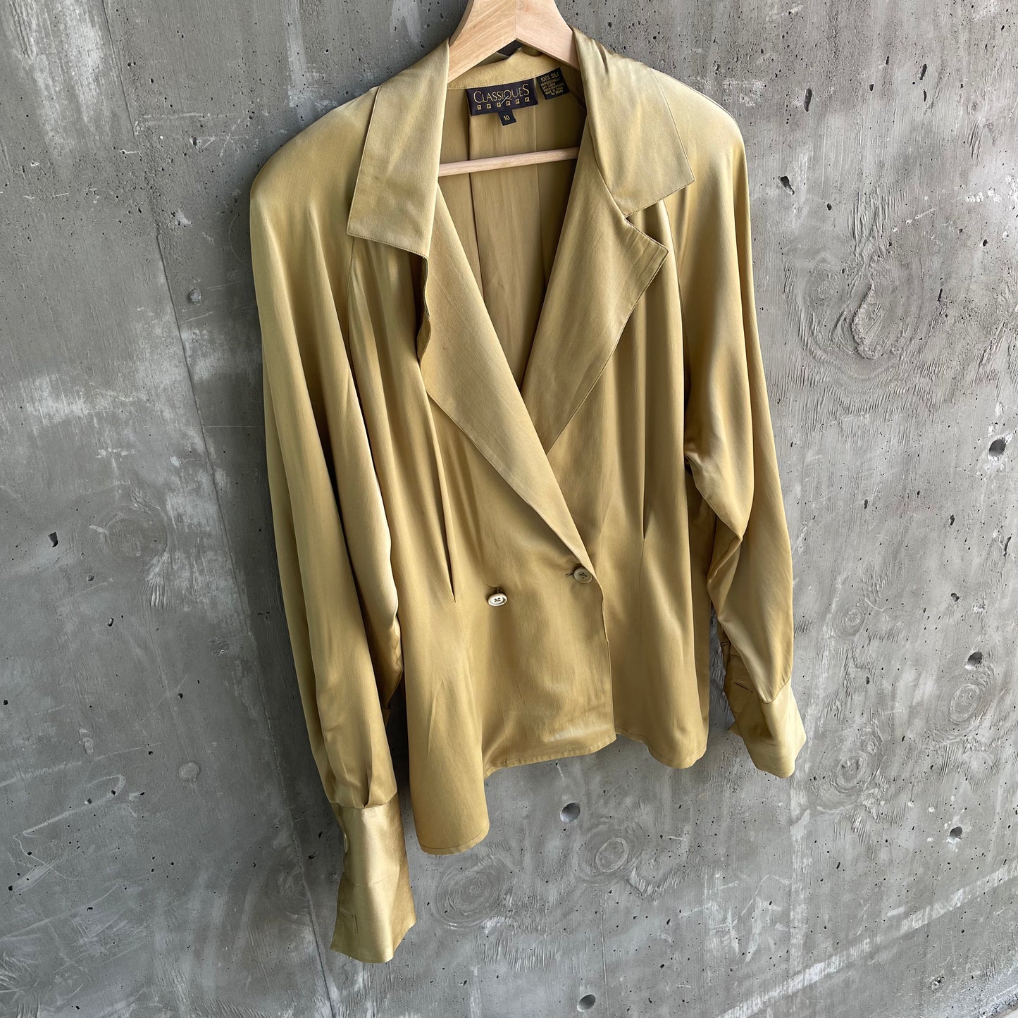 Vintage 90’s Silk Blouse by Classiques in Gold - SHOP EZRA