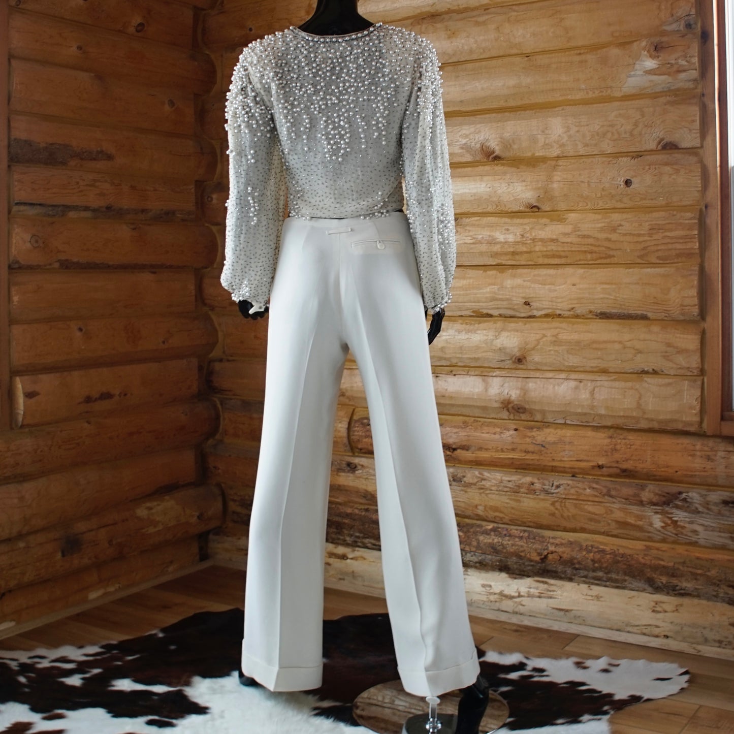 Vintage Jean Paul Gaultier Femme Trouser in Cream Y2K - SHOP EZRA