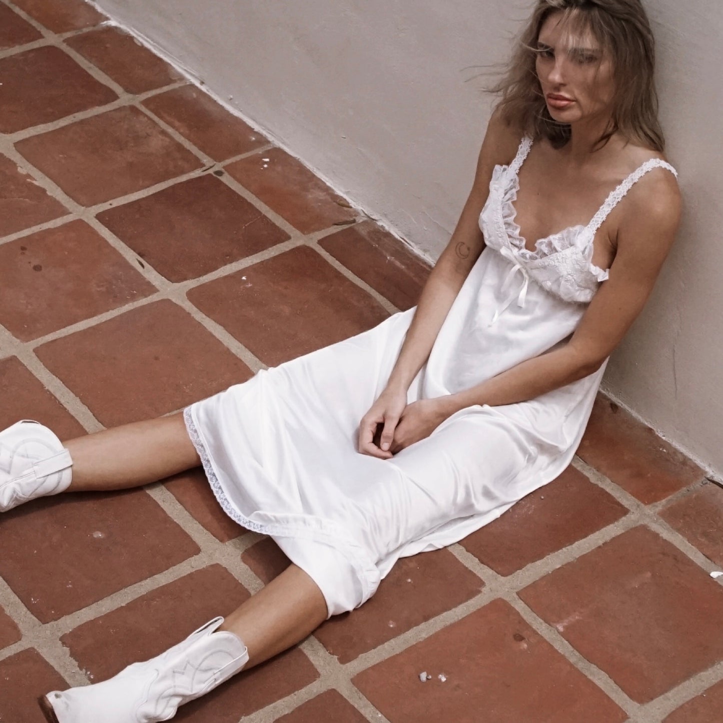 Vintage 70’s Dior Juniors Christian Dior Slip Dress in Ivory - SHOP EZRA