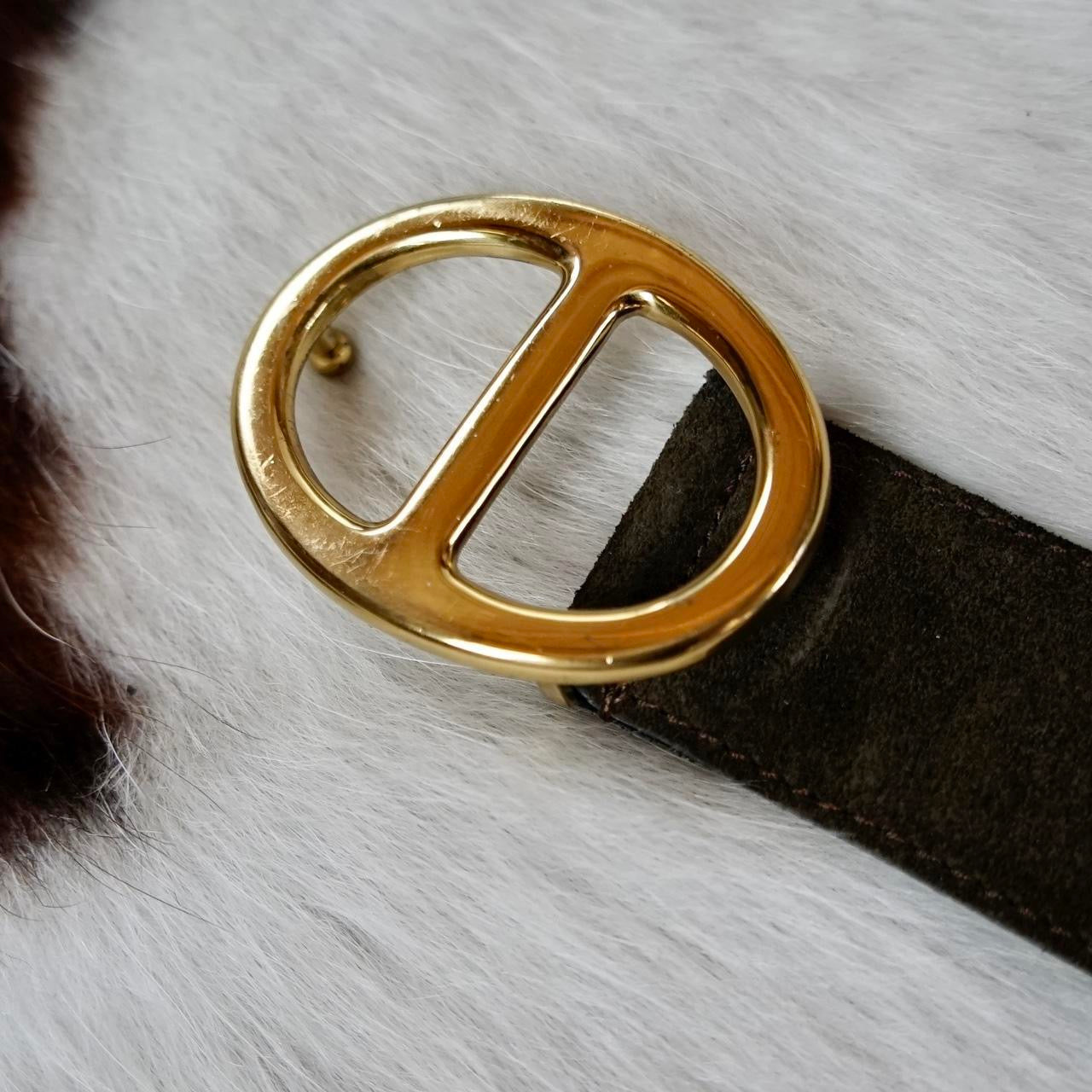 Vintage Designer Rodier Paris Green Suede Belt - SHOP EZRA