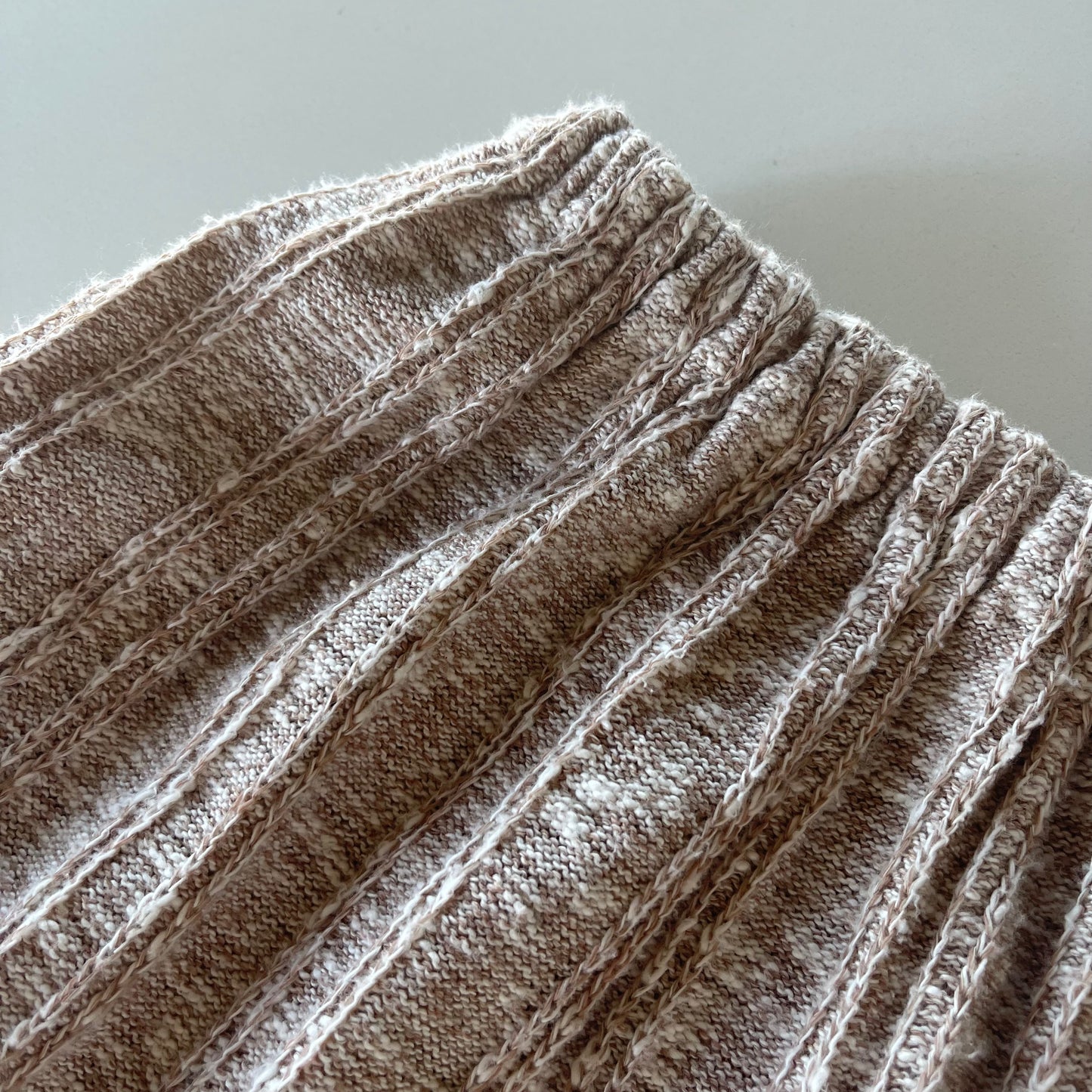 Vintage Knit Mini Skirt in Neutral Tan - SHOP EZRA